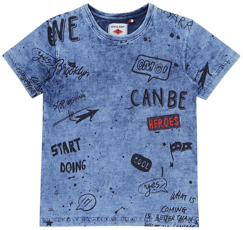 

Gini Jony Boy Cotton Solid T-shirt - Blue