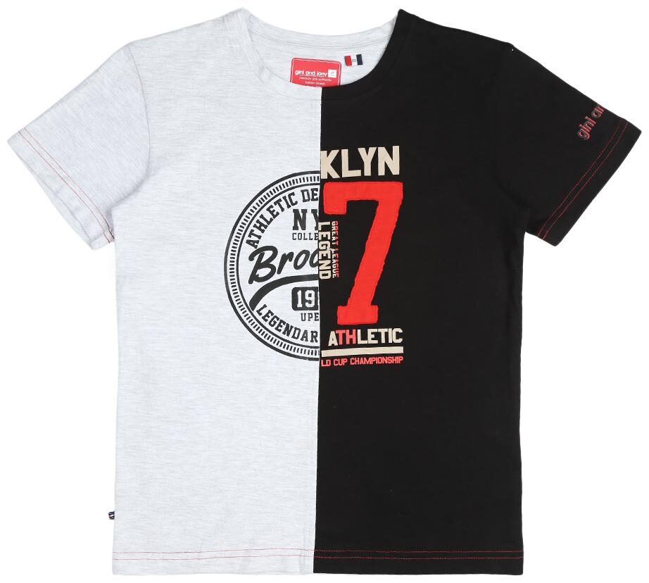 

Gini Jony Boy Cotton blend Printed T-shirt - Grey