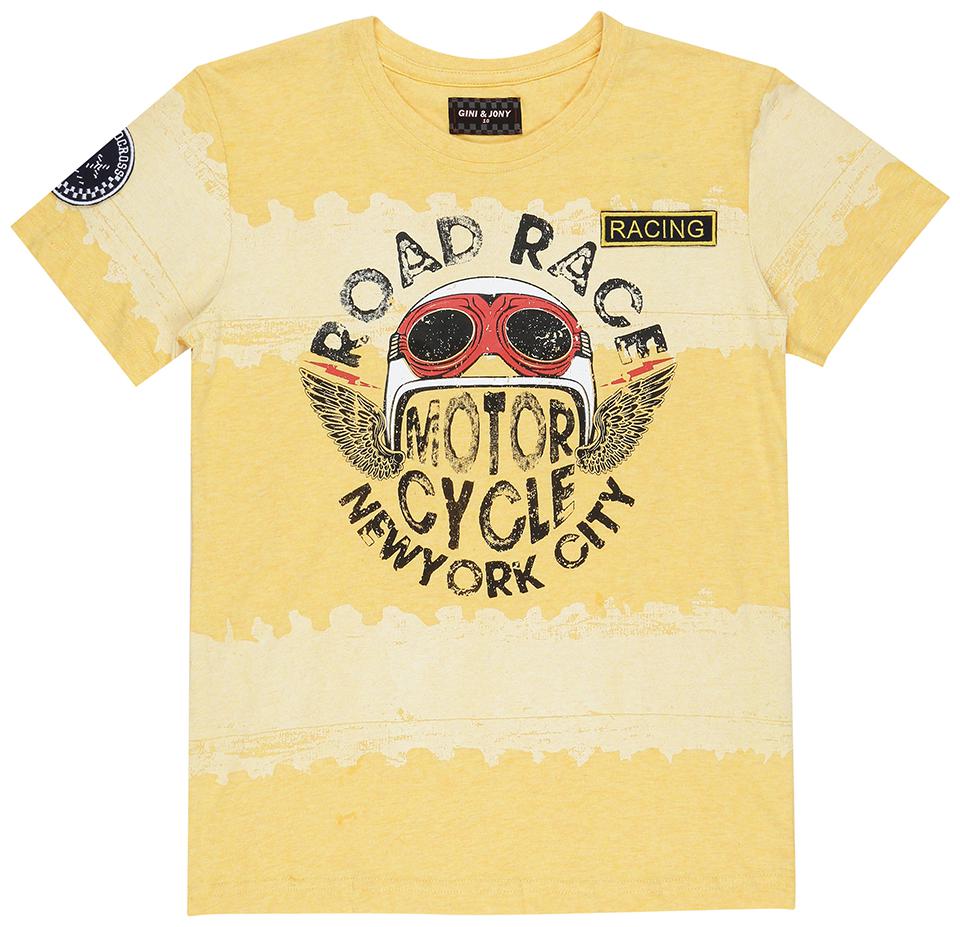 

Gini Jony Boy Cotton Solid T-shirt - Yellow