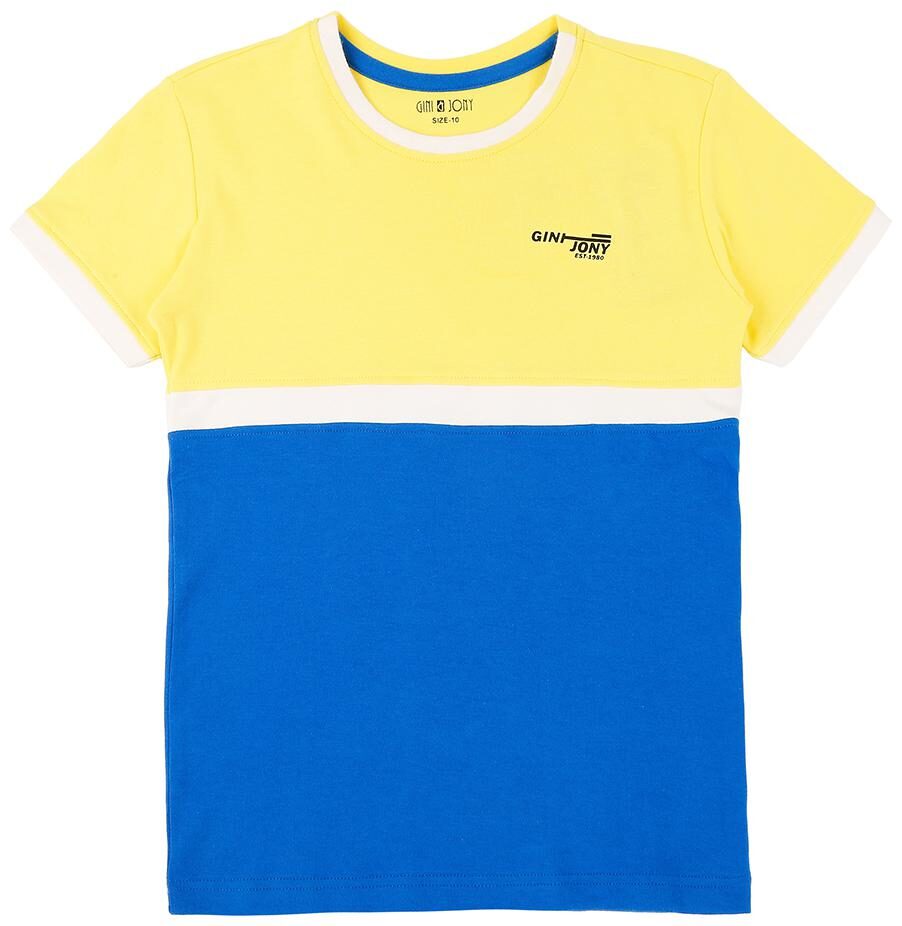

Gini Jony Boy Cotton Solid T-shirt - Yellow