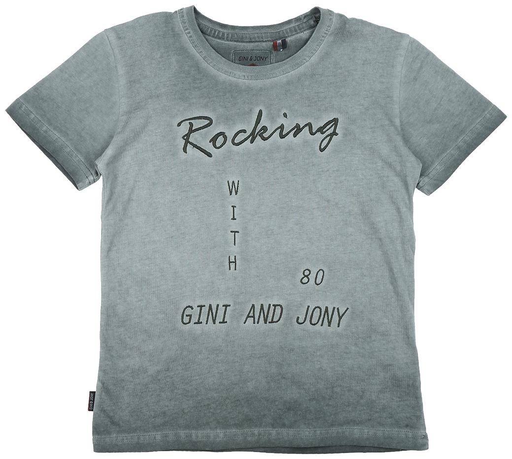 

Gini Jony Boy Cotton blend Printed T-shirt - Green
