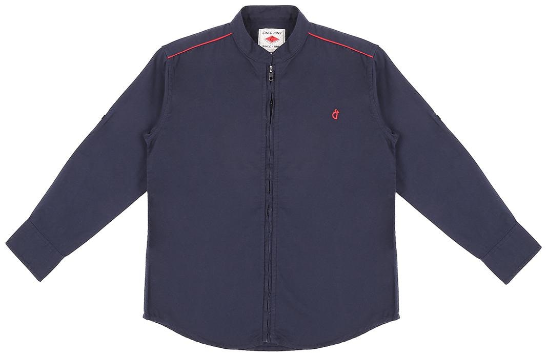 

Gini Jony Boy Cotton Solid Shirt Blue