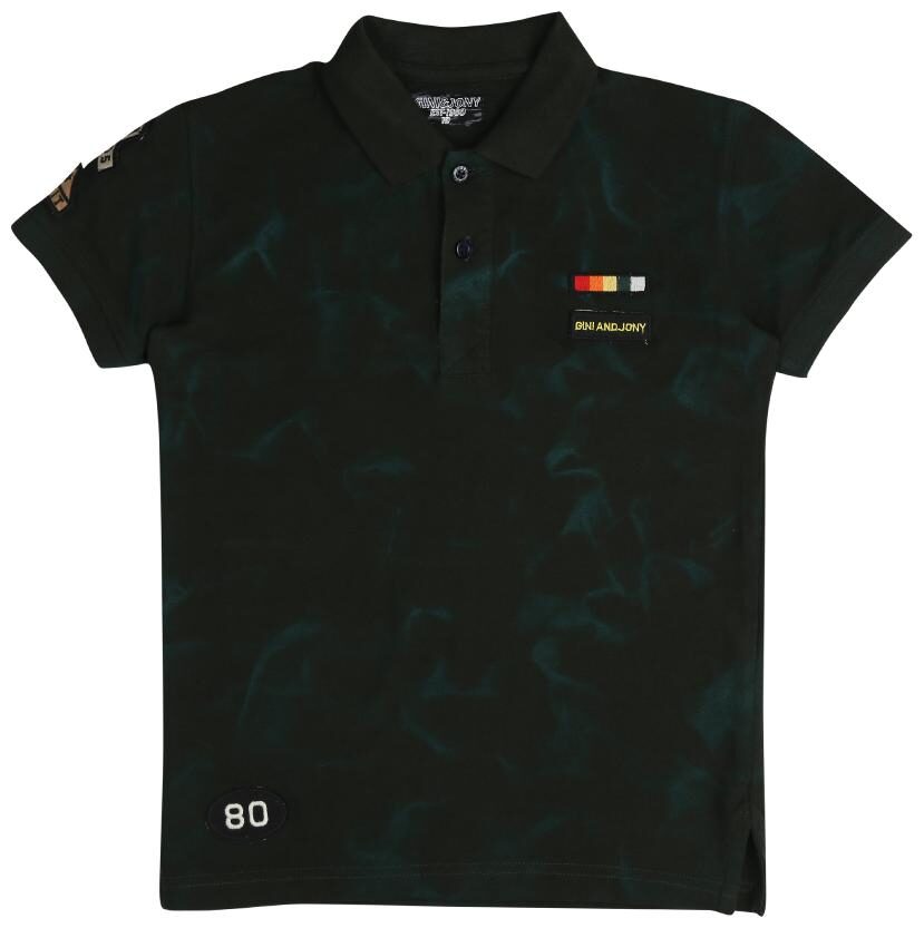 

Gini Jony Boy Cotton blend Printed T-shirt - Green