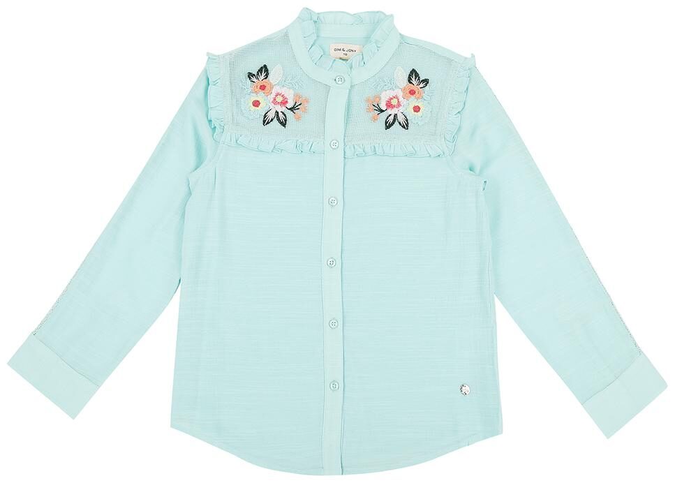 

Gini Jony Girl Polyester Solid T shirt - Green