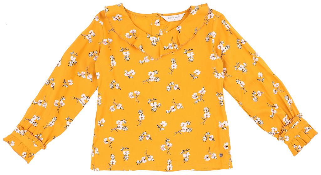

Gini Jony Girl Viscose Floral T shirt - Yellow