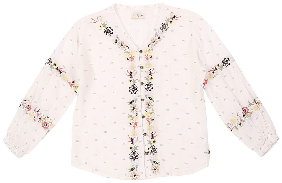 

Gini Jony Girl Cotton Printed T shirt - White