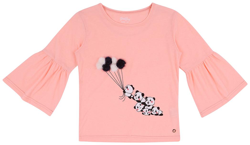 

Gini Jony Girl Cotton Printed T shirt - Pink