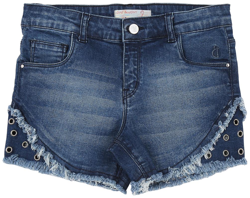 

Gini Jony Girl Denim Solid Denim shorts - Blue