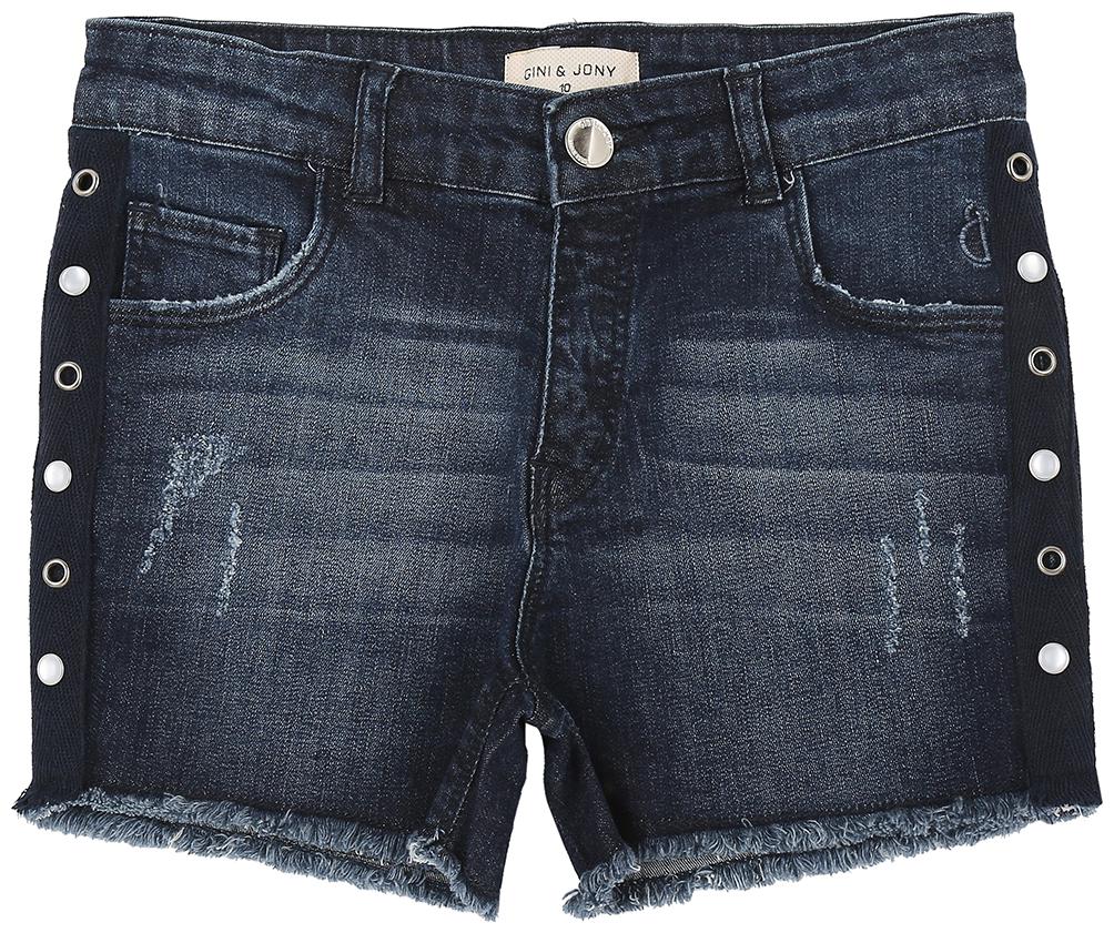 

Gini Jony Girl Cotton Solid Denim shorts - Blue