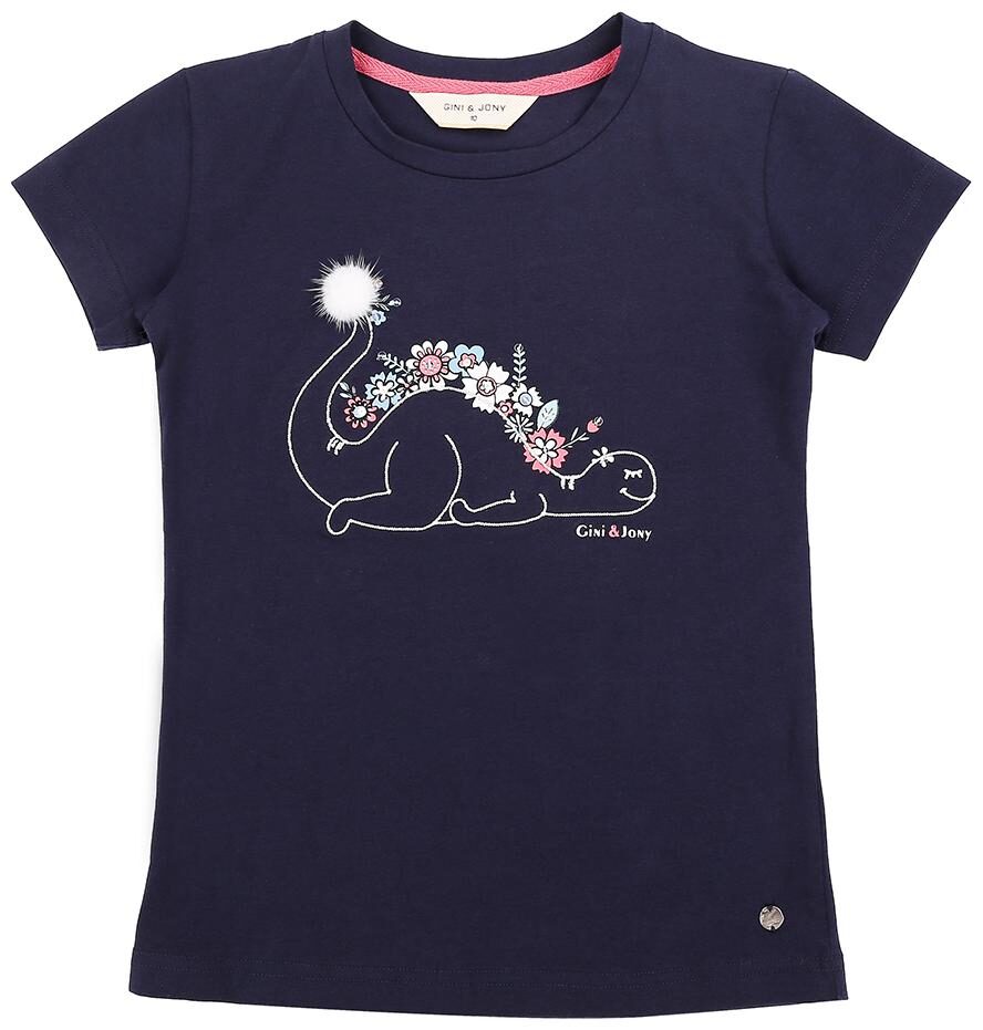 

Gini Jony Girl Cotton Printed T shirt - Blue