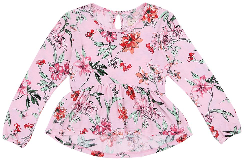 

Gini Jony Girl Modal Self design T shirt - Pink