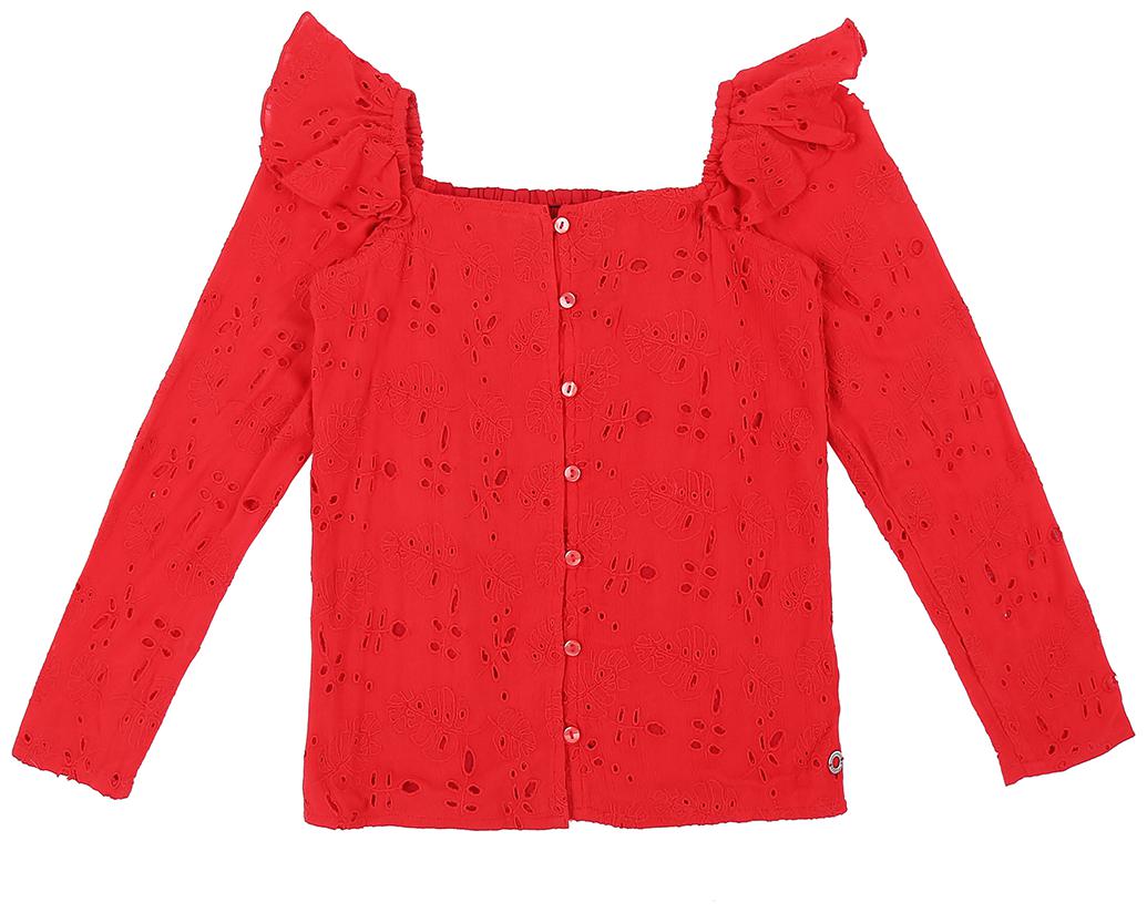 

Gini Jony Girl Cotton Solid T shirt - Red