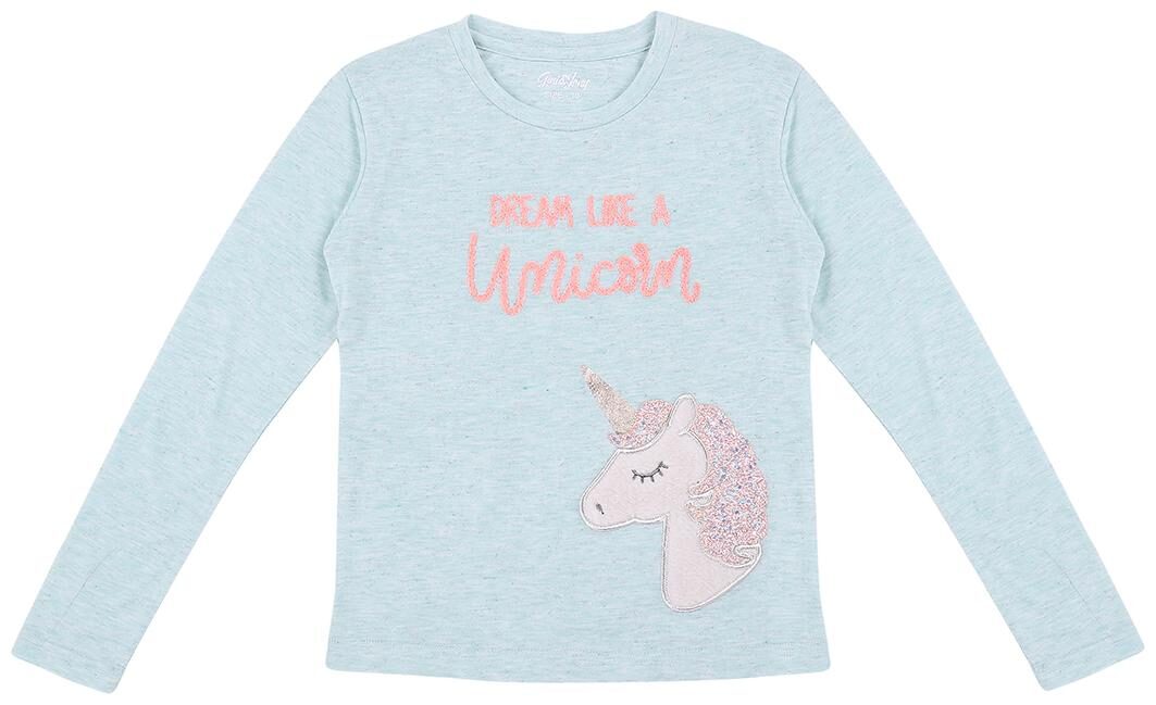 

Gini Jony Girl Cotton Printed T shirt - Blue