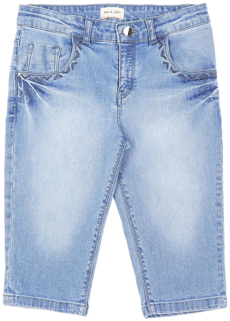 

Gini Jony Girl Cotton Solid Denim shorts - Blue