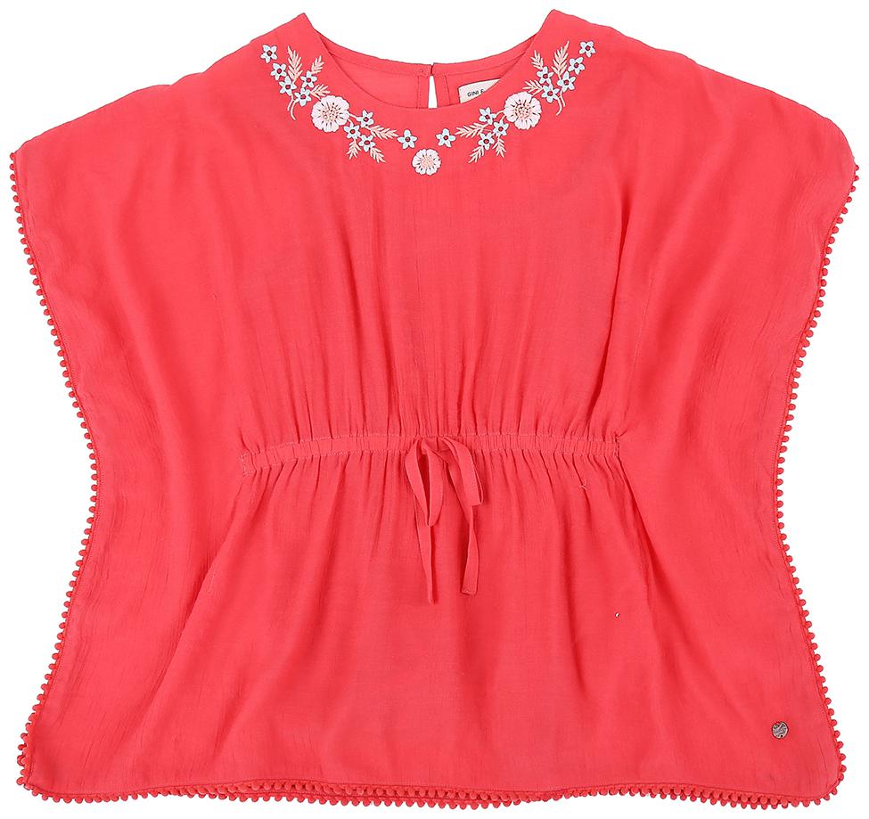 

Gini Jony Girl Polyester Solid T shirt - Pink