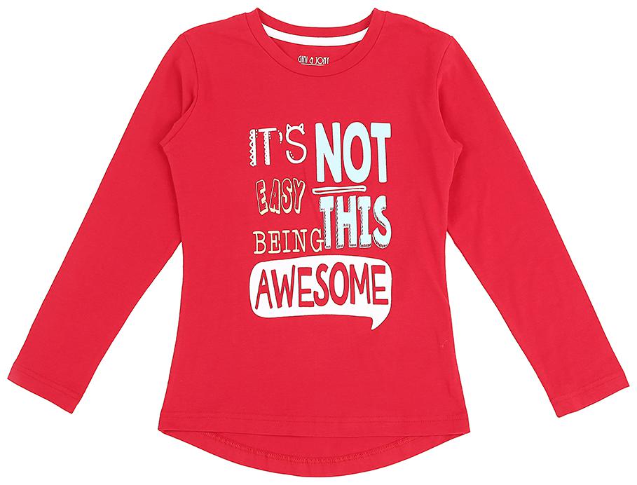 

Gini Jony Girl Cotton Self design T shirt - Pink