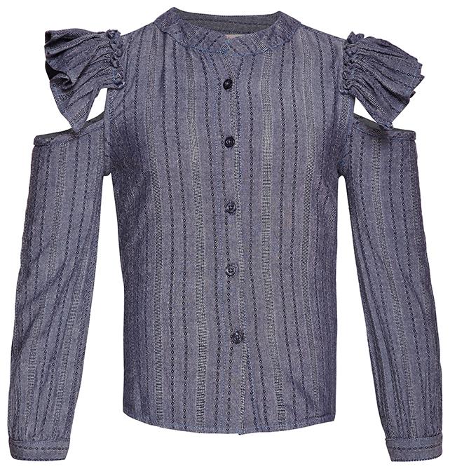 

OXOLLOXO Girl Cotton Printed Shirt - Grey