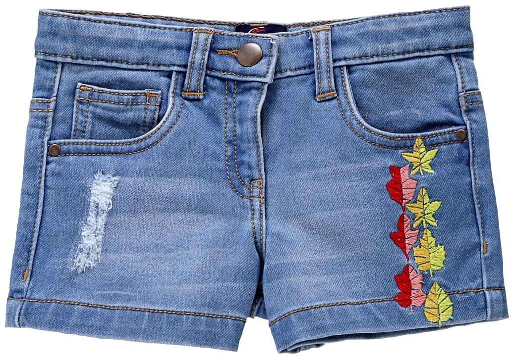 

KiddoPanti Girl Denim Embroidered Denim shorts - Blue