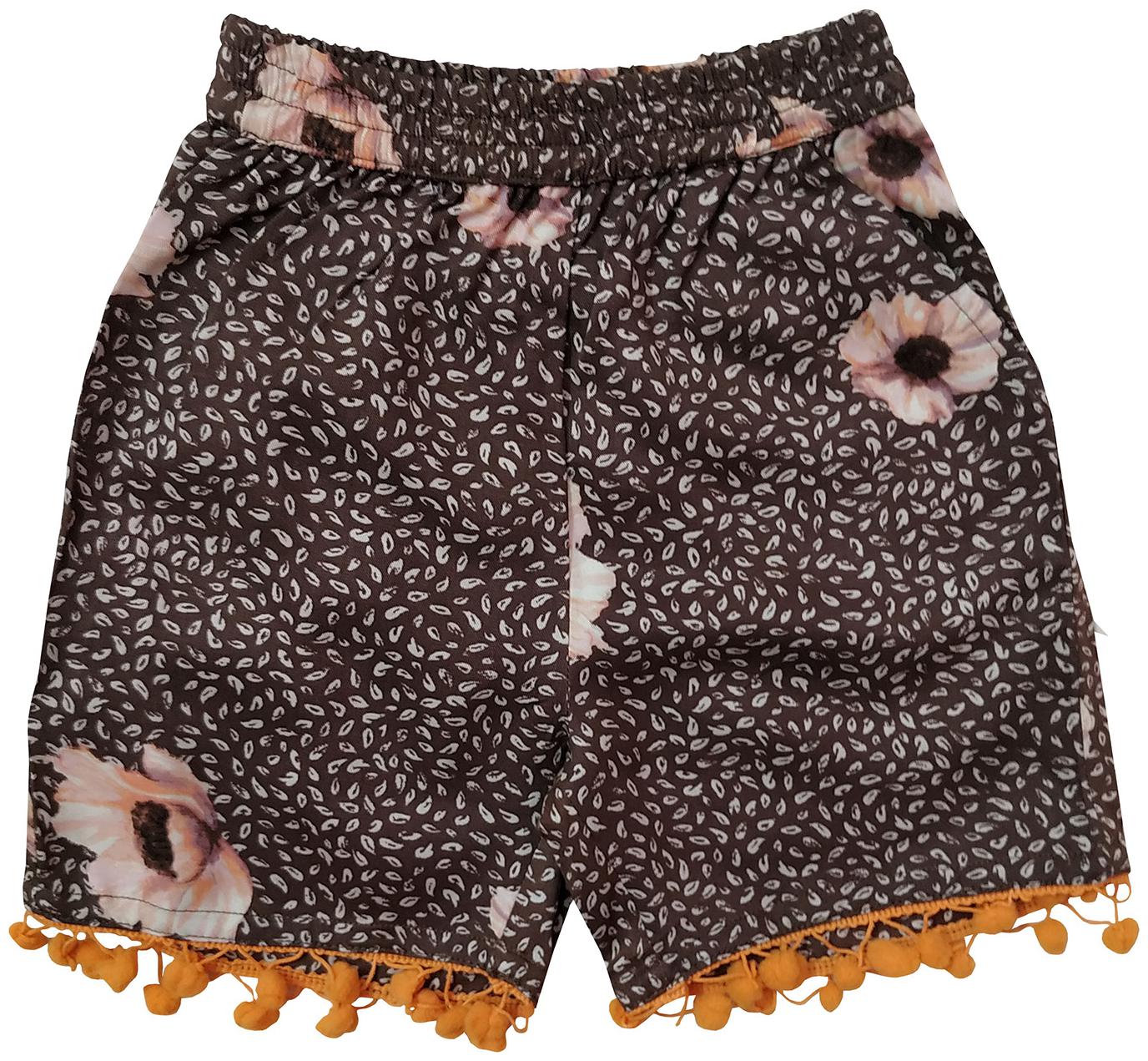 

KiddoPanti Girl Cotton blend Printed Regular shorts - Brown