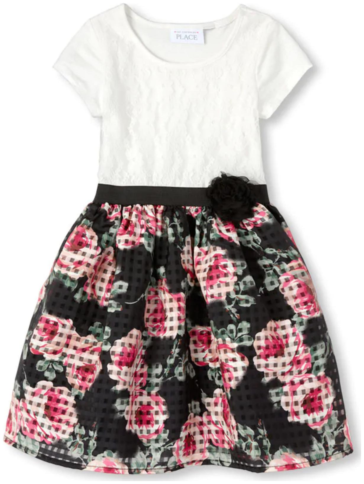 

THE CHILDREN S PLACE Multi Polyester Short Sleeves Knee Length Princess Frock ( Pack of 1 )