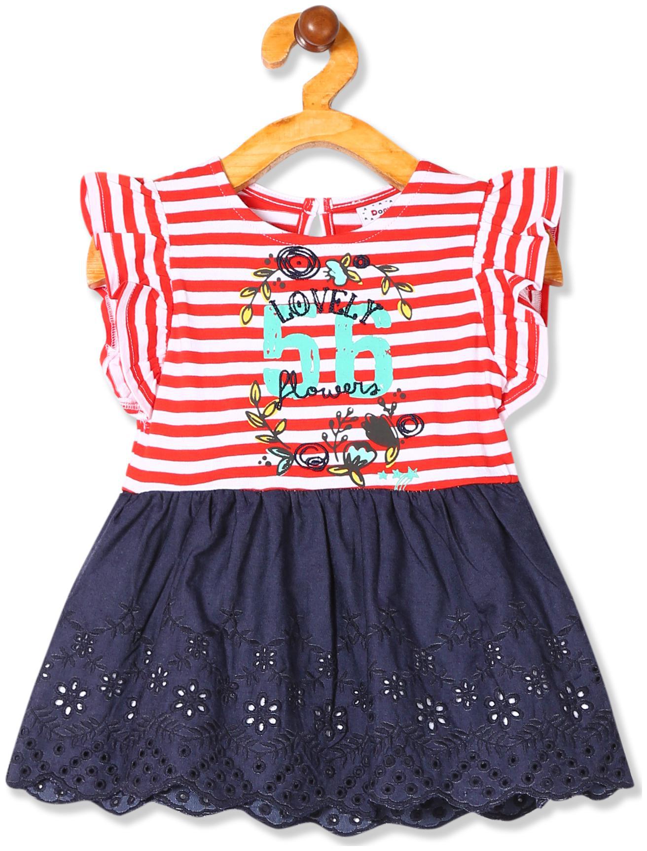 

Girls Colour Block Fit And Flare Dress