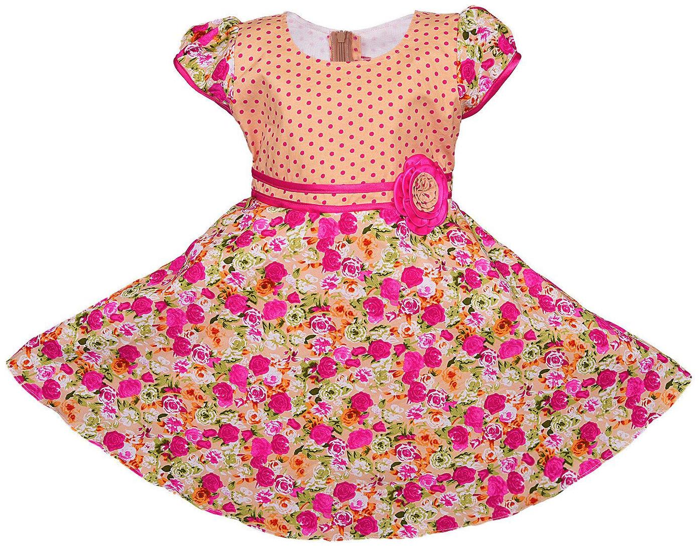 

Silver Kraft Pink Cotton Sleeveless Knee Length Princess Frock ( Pack of 1 )