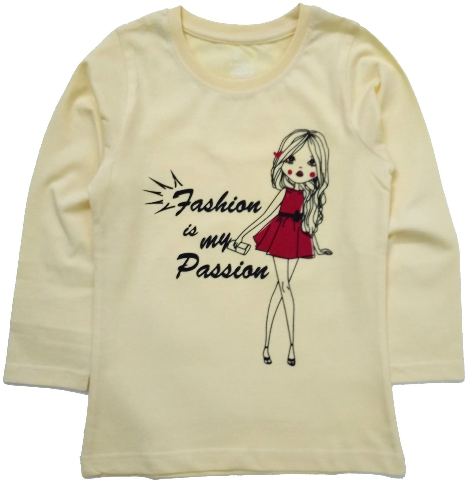 

KiddoPanti Girl Cotton Printed T shirt - Beige