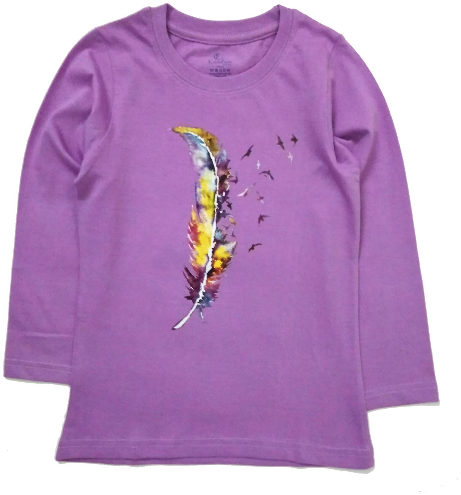 

KiddoPanti Girl Cotton Printed T shirt - Purple