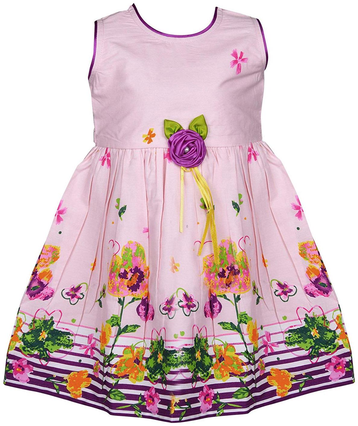 

Silver Kraft Blue Cotton Sleeveless Knee Length Princess Frock ( Pack of 1 )