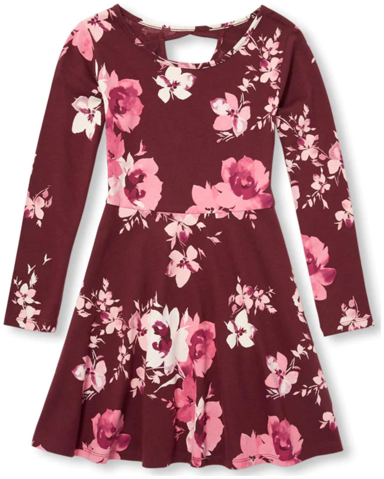 

THE CHILDREN S PLACE Red Cotton Full Sleeves Knee Length Princess Frock ( Pack of 1 )