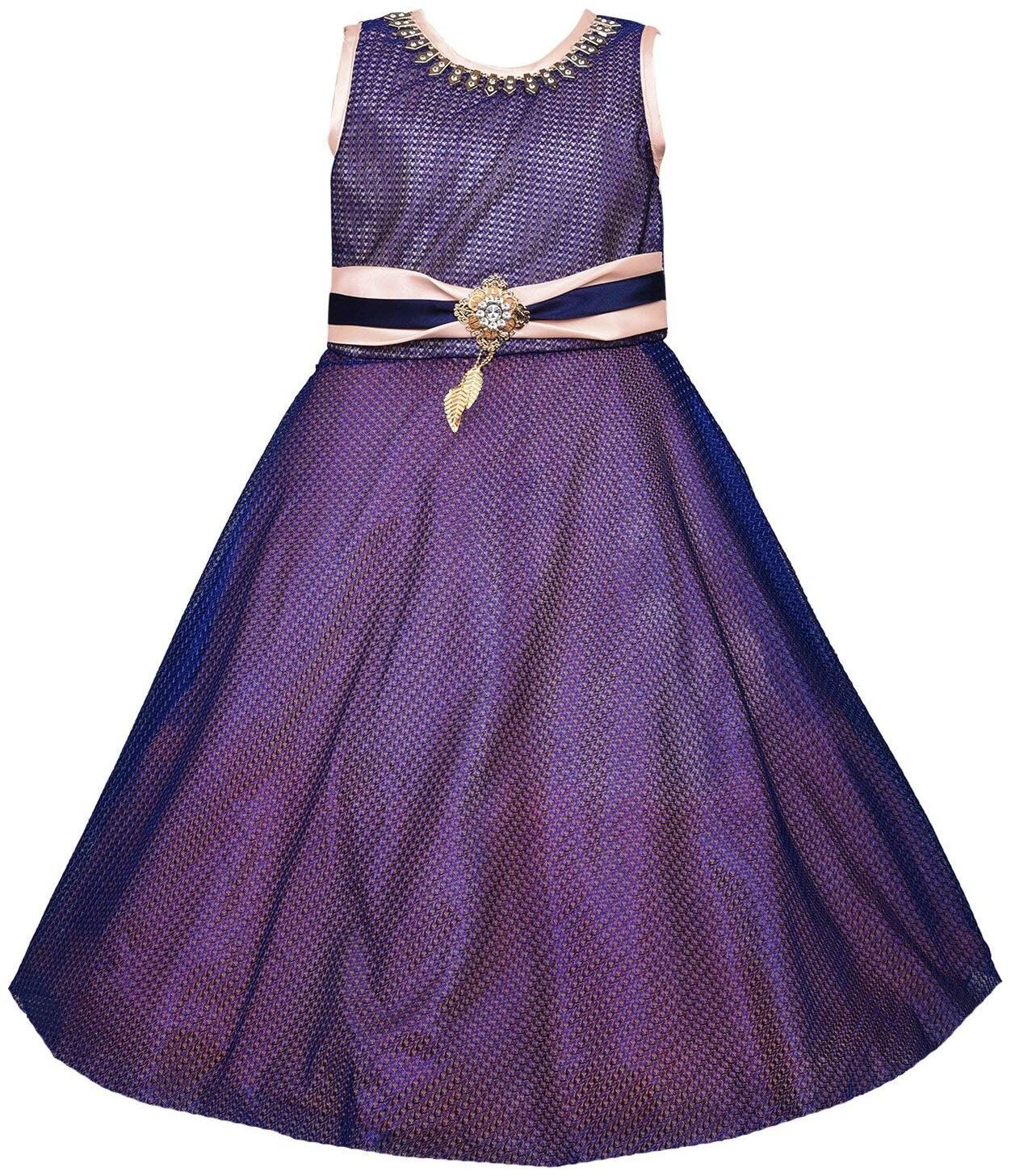 

Silver Kraft Purple Net Sleeveless Above Knee Princess Frock ( Pack of 1 )