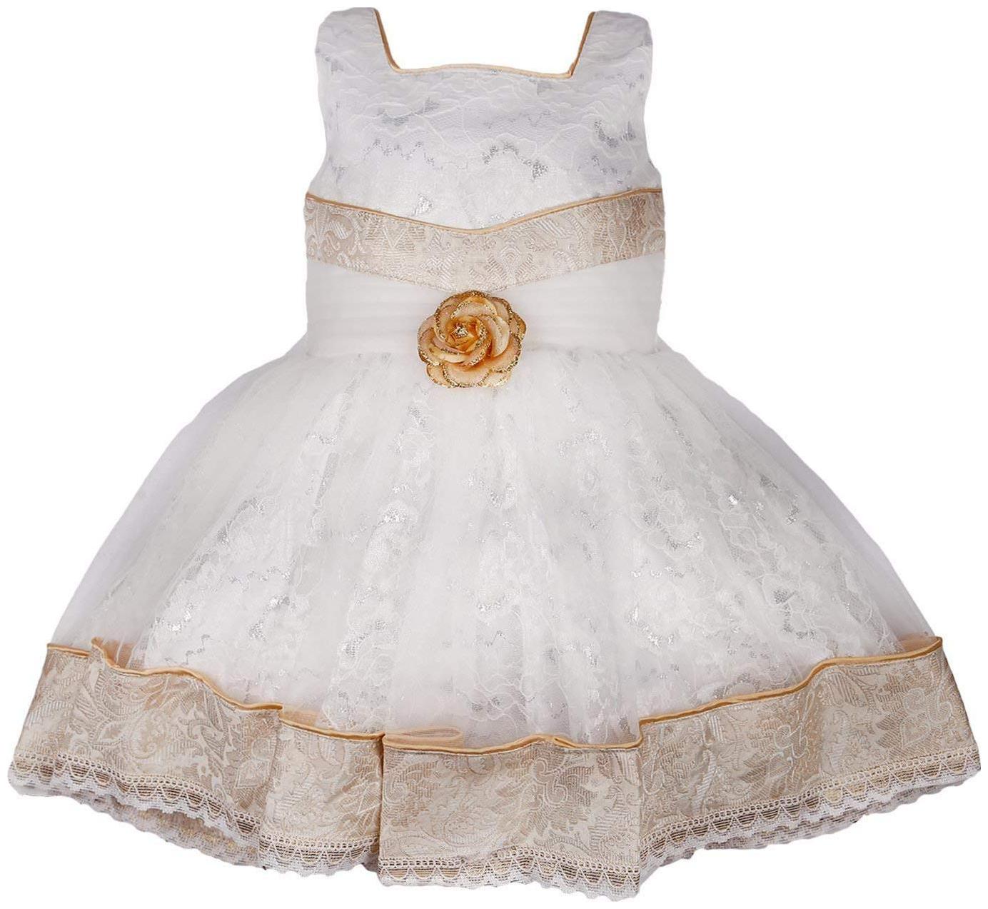

Silver Kraft White Net Sleeveless Knee Length Princess Frock ( Pack of 1 )