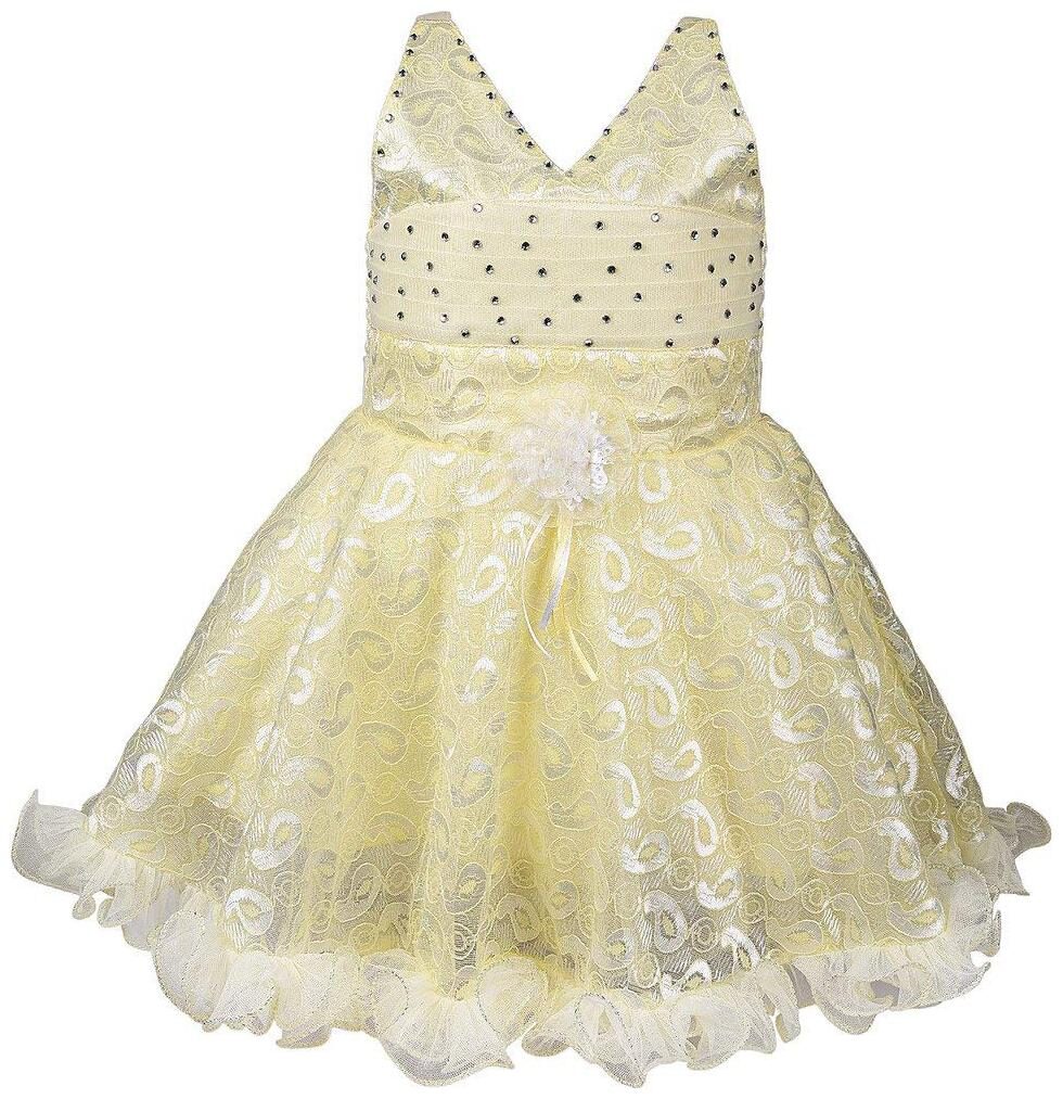 

Silver Kraft Cream Net Sleeveless Knee Length Princess Frock ( Pack of 1 )