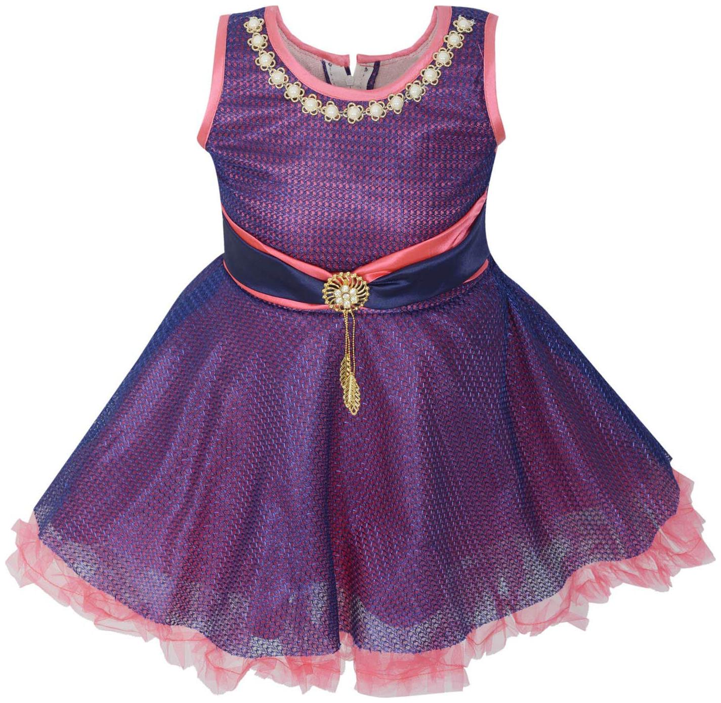 

Silver Kraft Purple Net Sleeveless Knee Length Princess Frock ( Pack of 1 )