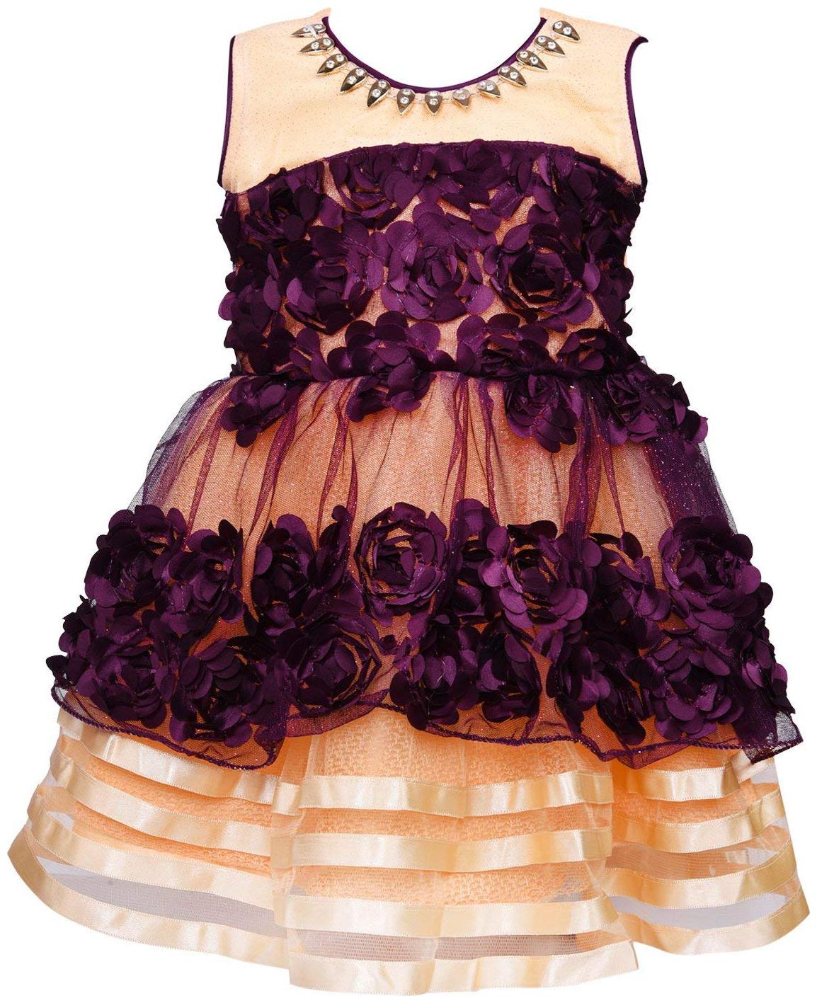 

Silver Kraft Purple Net Sleeveless Knee Length Princess Frock ( Pack of 1 )