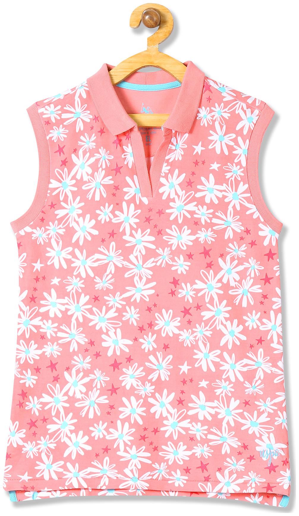 

U S Polo Assn Girl Cotton Printed T shirt - White