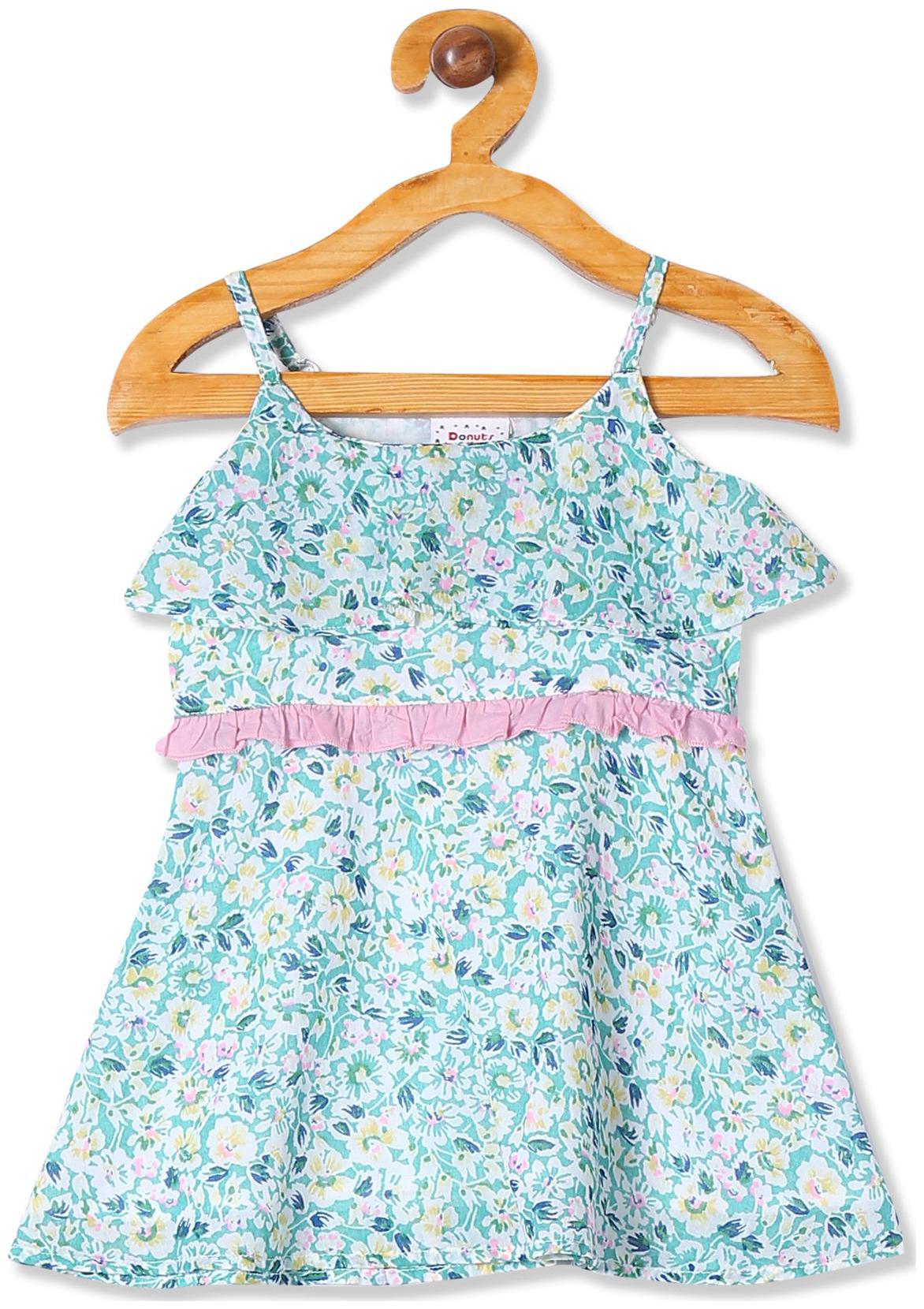 

Girls Ruffle Trim Sleeveless Dress