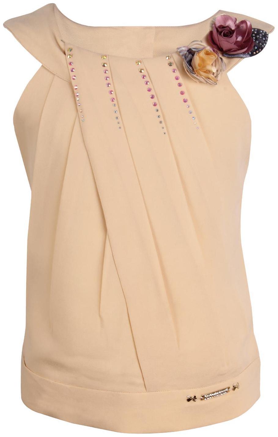 

Cutecumber Girl Georgette Solid Top - Beige