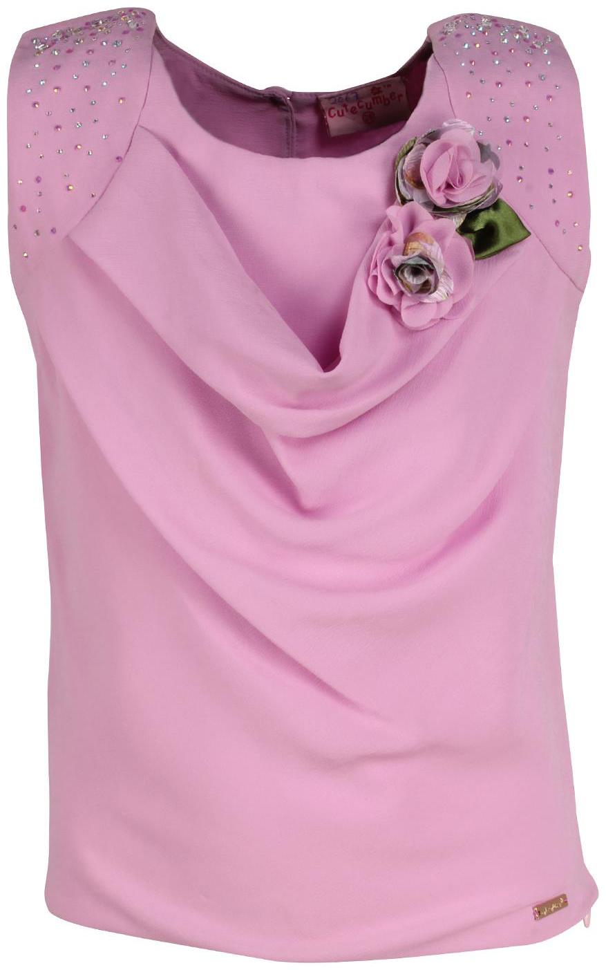

Cutecumber Girl Georgette Printed Top - Pink