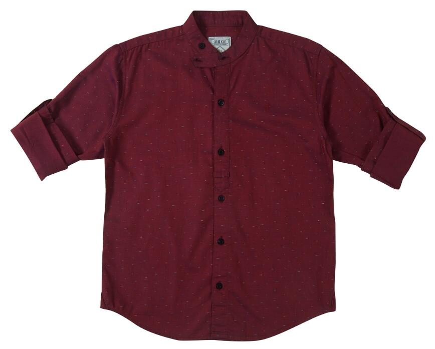 

Gini Jony Boy Cotton Solid Shirt Maroon