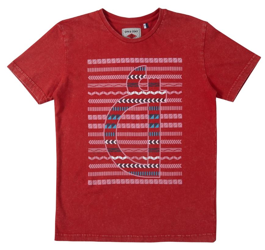 

Gini Jony Boy Cotton Printed T-shirt - Red