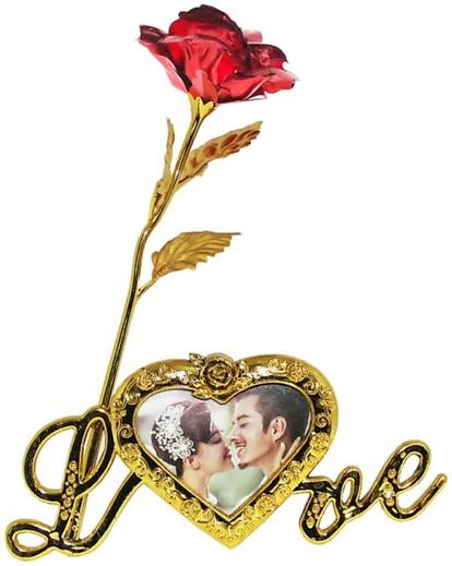 GLUCKLICH ARTIFICAL GOLD PLATED RED FLOWER,RED,PACK OF 1