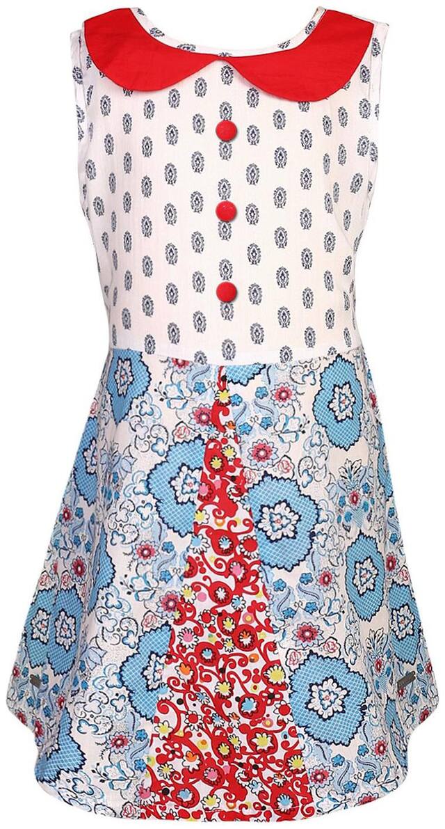 GOODWILL Girl's Printed Regular Multicolor A-Line Dress(GWK-038Multi)