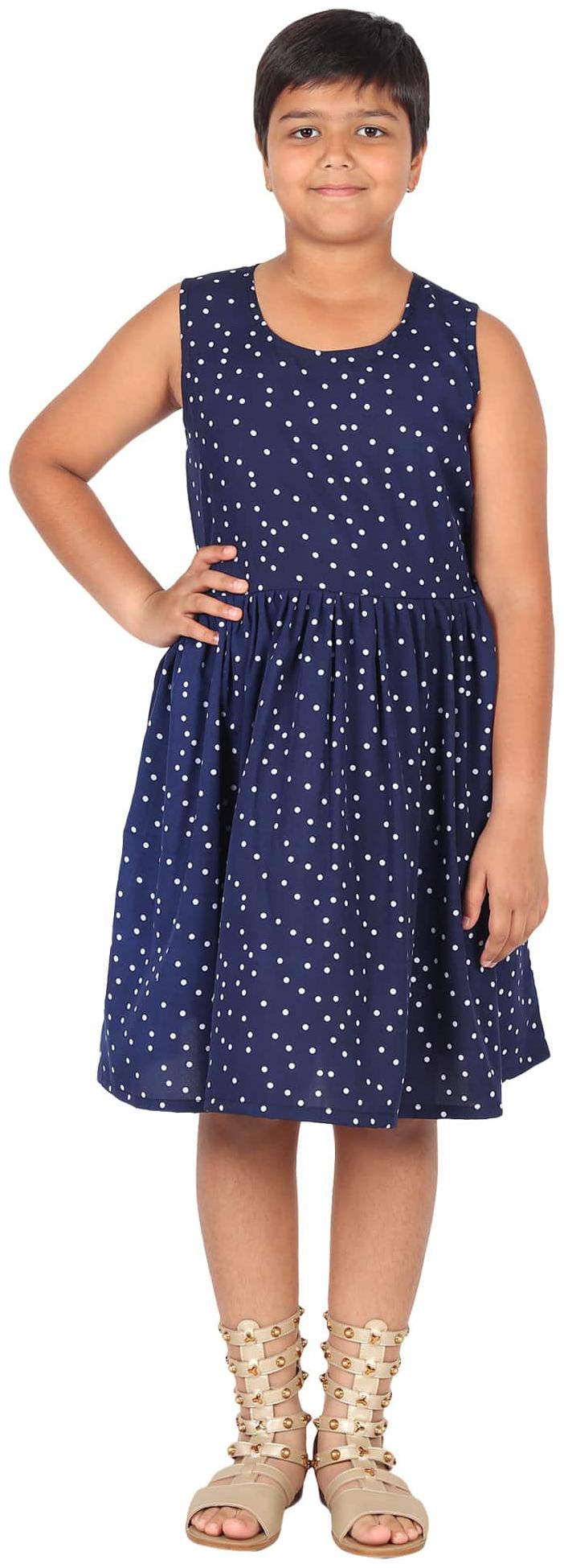 

GraceDiva Blue Polyester Sleeveless Knee Length Princess Frock ( Pack of 1 )