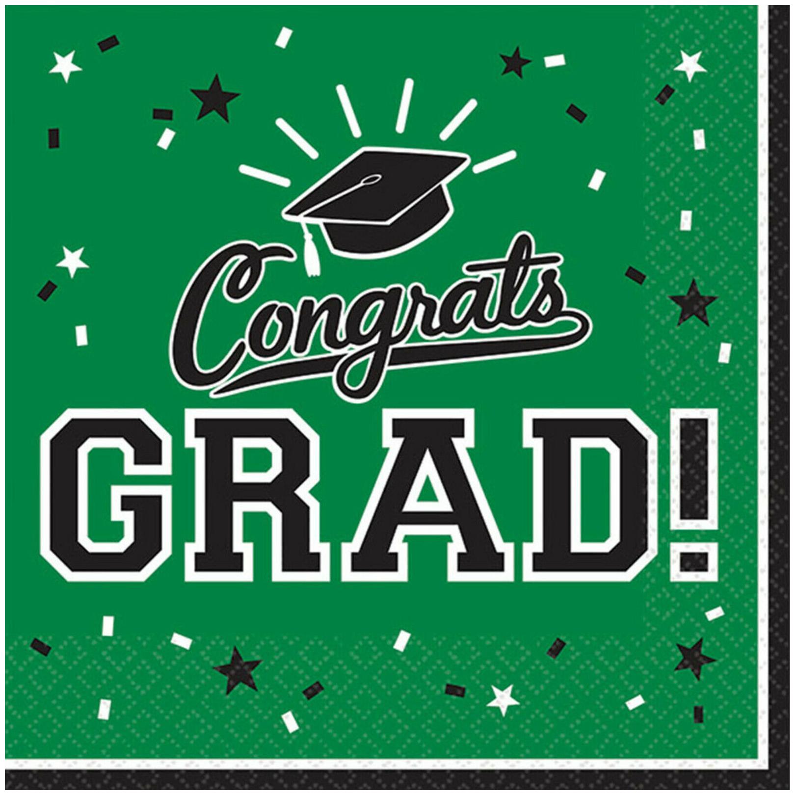 

Graduation Beverage Napkins Green (36 Count)