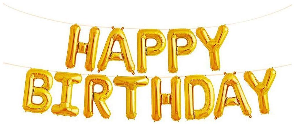 

HAPPY BIRTHDAY GOLDEN COLOR FOIL BALLON for Decoration Pack of 13 Letters ( Happy Birthday ) 16 inch Size