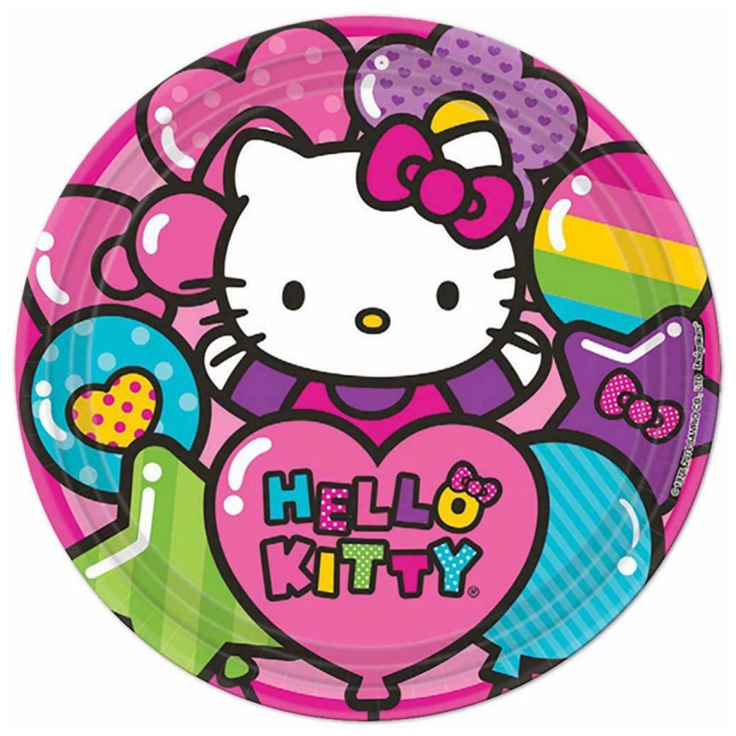 

Hello Kitty Rainbow Lunch Dinner Plates 8 Per Package Birthday Party Supplies