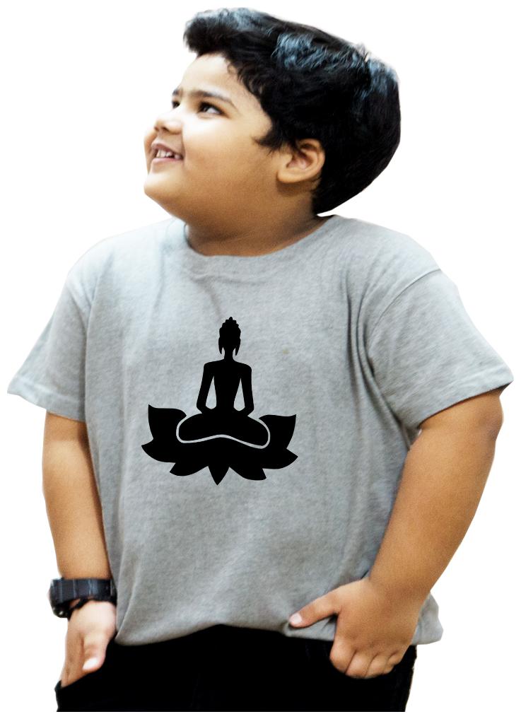 

HEYUZE Boy Cotton Solid T-shirt - Grey