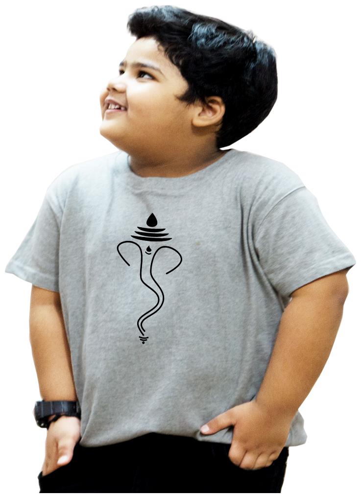 

HEYUZE Boy Cotton Solid T-shirt - Grey