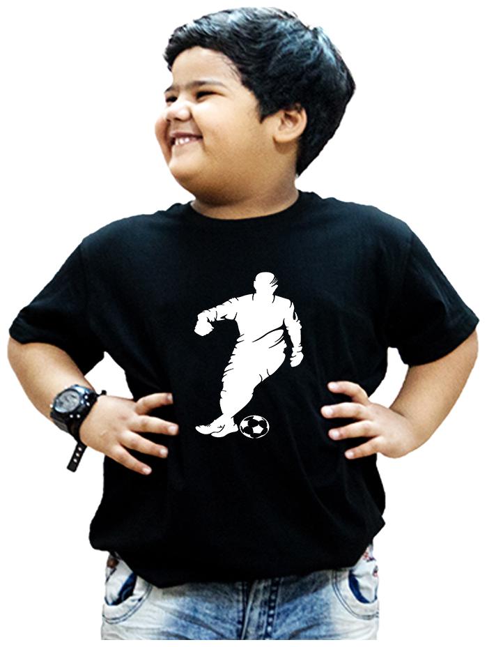 

HEYUZE Boy Cotton Solid T-shirt - Black